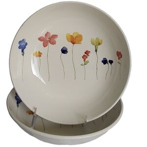 ROYAL STARFORD ‎ SCARTTED FLOWER SET OF 2 PASTA BOWL